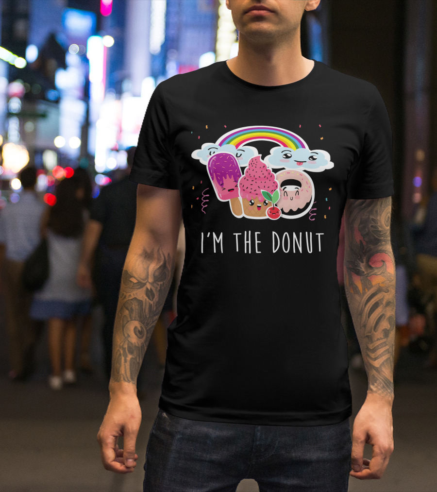 I'm The Donut Cute Funneh Kids Happy Family Rainbow Ice Cream Clouds T-Shirt