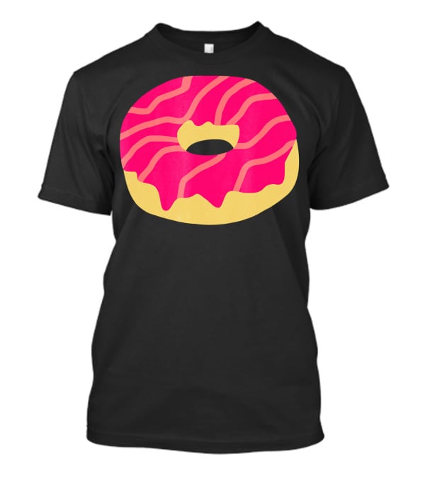 Donut With Pink Glaze And Vibrant Stripes T-Shirt