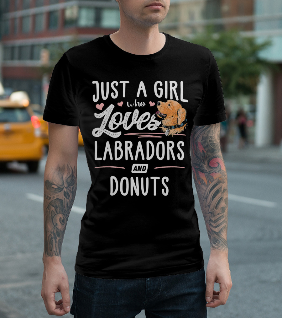Just A Girl Who Loves Labradors And Donuts T-Shirt