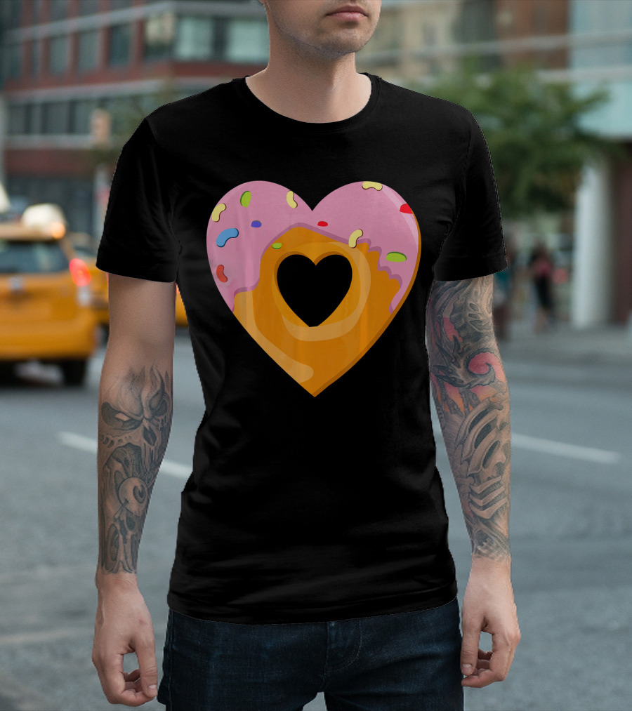 Donut Heart Cute Donut Heart WomenYouth Va T-Shirt
