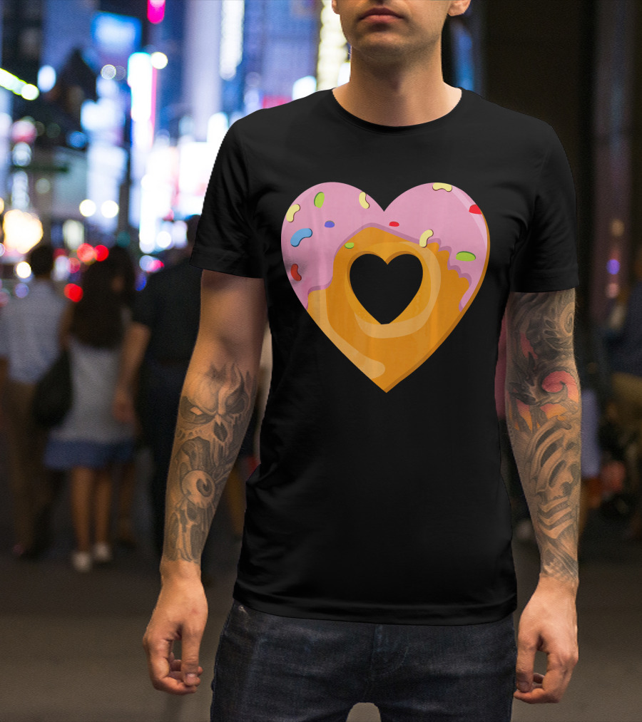 Donut Heart Cute Donut Heart WomenYouth Va T-Shirt
