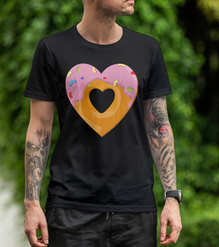 Donut Heart Cute Donut Heart WomenYouth Va T-Shirt