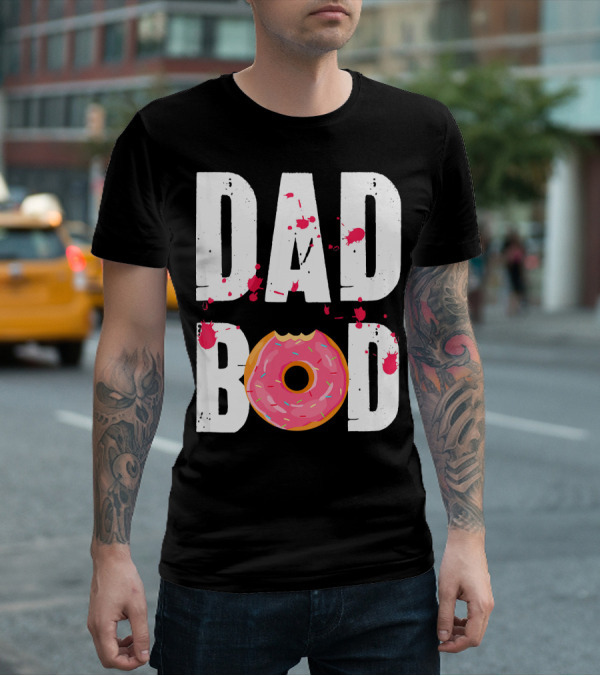 Dad Bod Donut Pink Sprinkle Humor T-Shirt