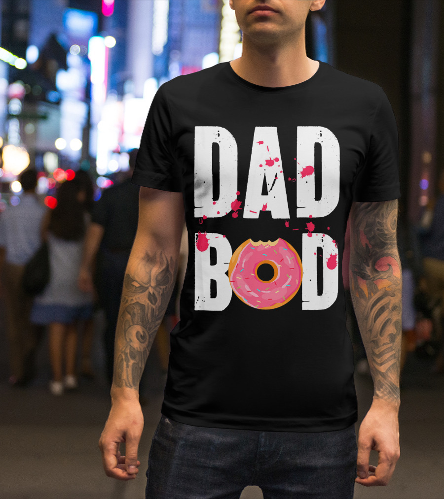 Dad Bod Donut Pink Sprinkle Humor T-Shirt
