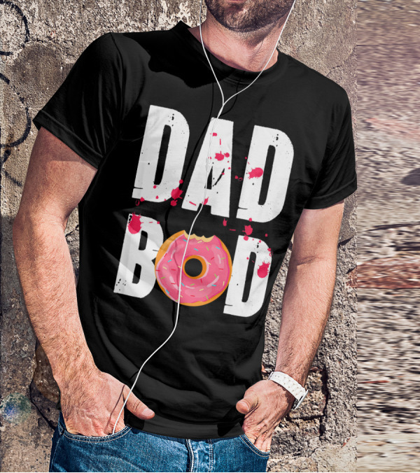 Dad Bod Donut Pink Sprinkle Humor T-Shirt
