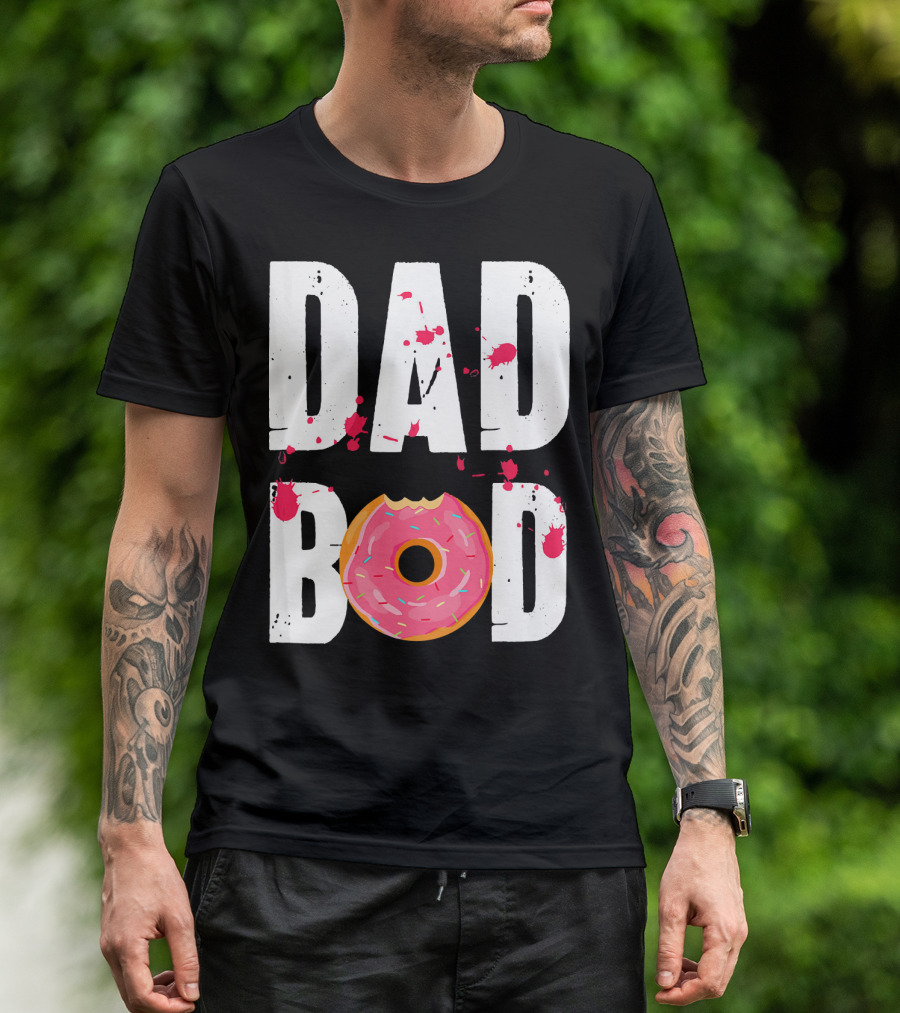Dad Bod Donut Pink Sprinkle Humor T-Shirt