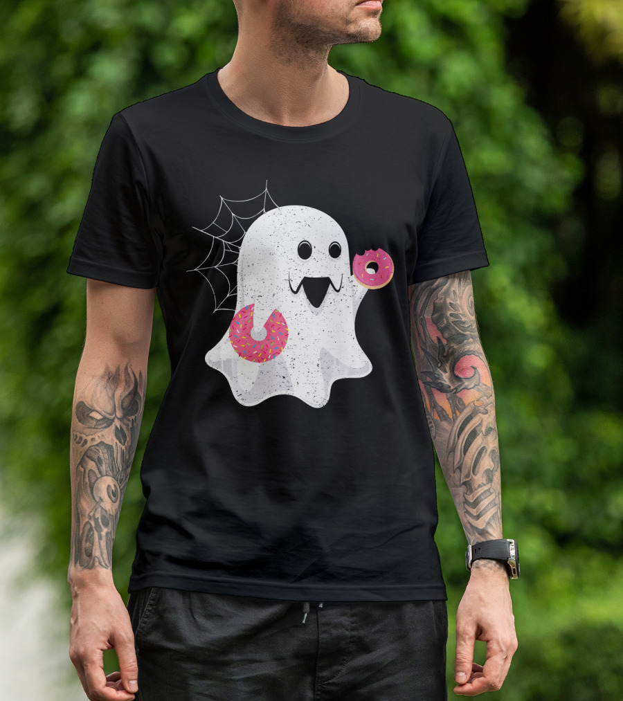 Ghost With Donut Halloween Costume Boy T-Shirt