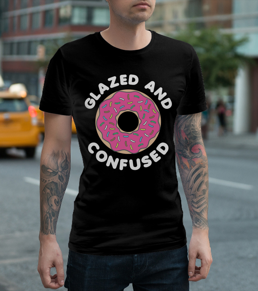 Glazed and Confused Pink Sprinkle Donut T-Shirt