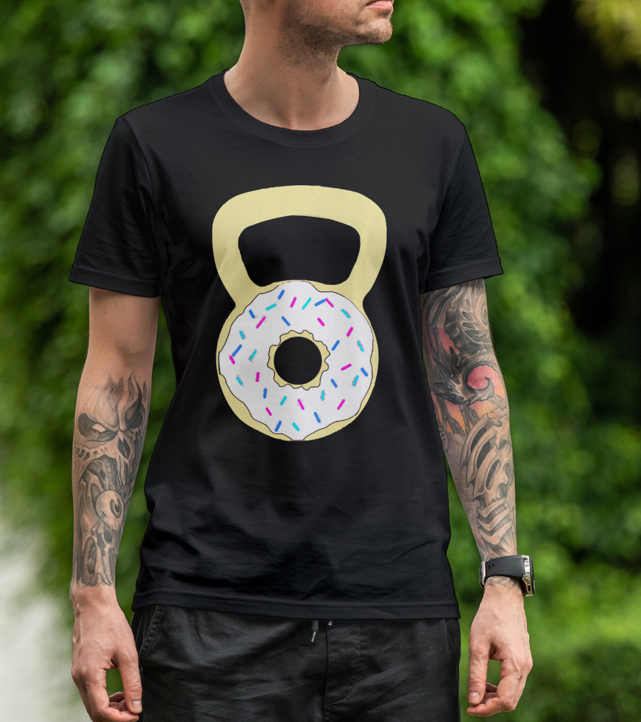 Kettlebell Donut Fitness Workout Sprinkled Sweet Motivation T-Shirt