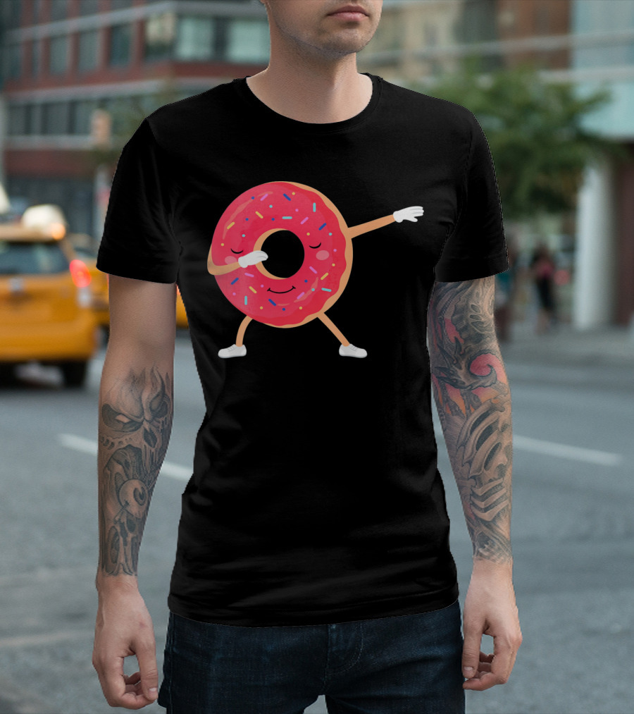 Dabbing Donut Sprinkles Funny Dance T-Shirt
