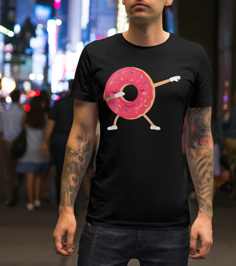 Dabbing Donut Sprinkles Funny Dance T-Shirt