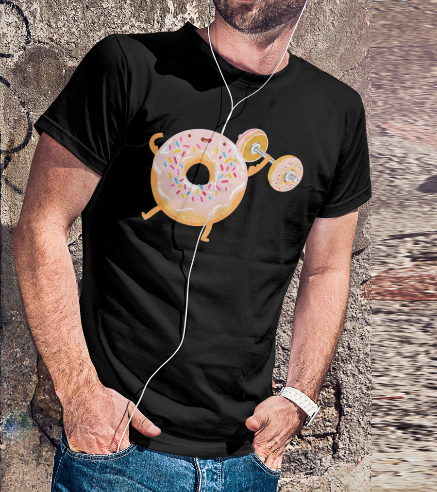 Funny Donut Gym Barbell Fitness Humor T-Shirt