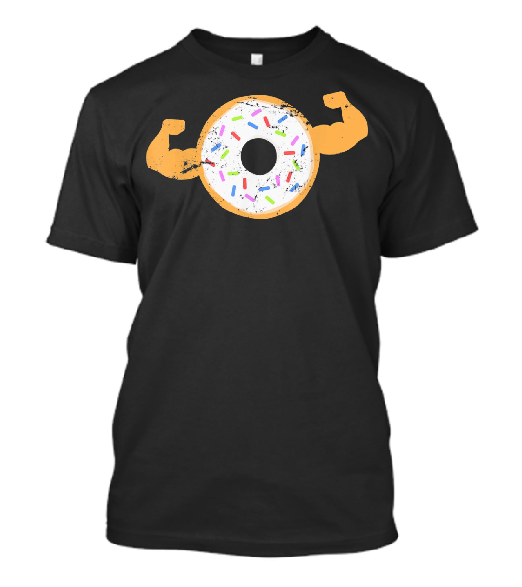 Mens Muscle Donut Flexing Funny Powerlifting T-Shirt