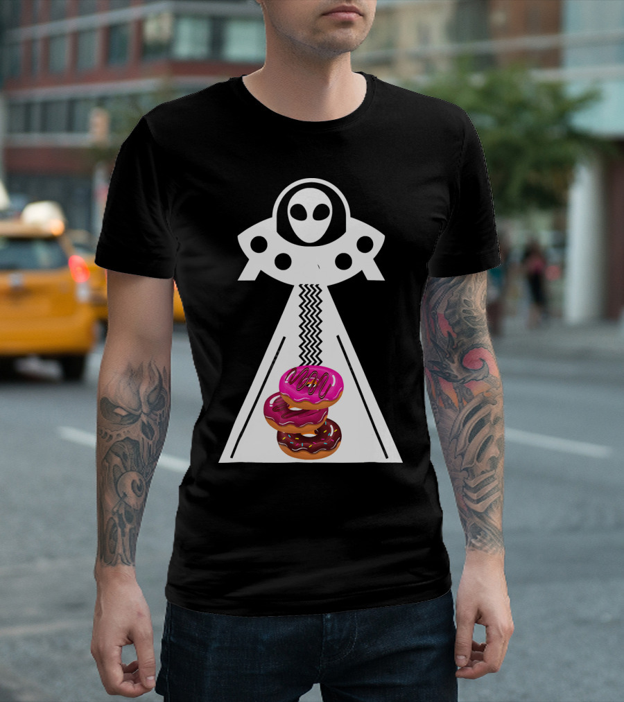 Alien Abduction Funny Aliens Do Donuts Uplift Beam T-Shirt