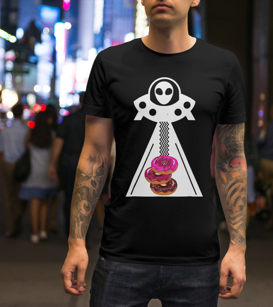 Alien Abduction Funny Aliens Do Donuts Uplift Beam T-Shirt