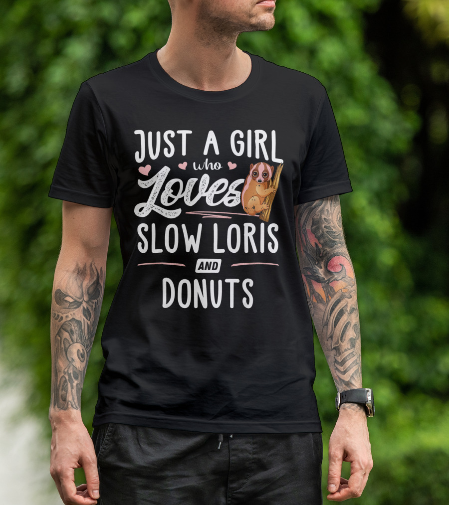 Just A Girl Who Loves Slow Loris And Donuts T-Shirt