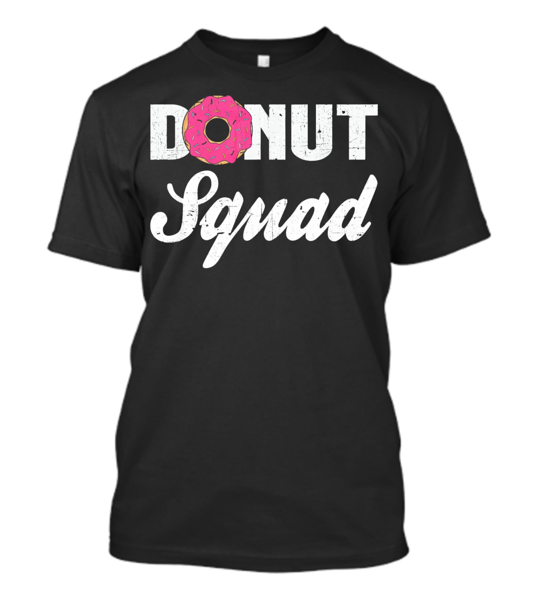 Donut Squad Funny Doughnut Lovers And Poli With Pink Frosted Topped Letters T-Shirt