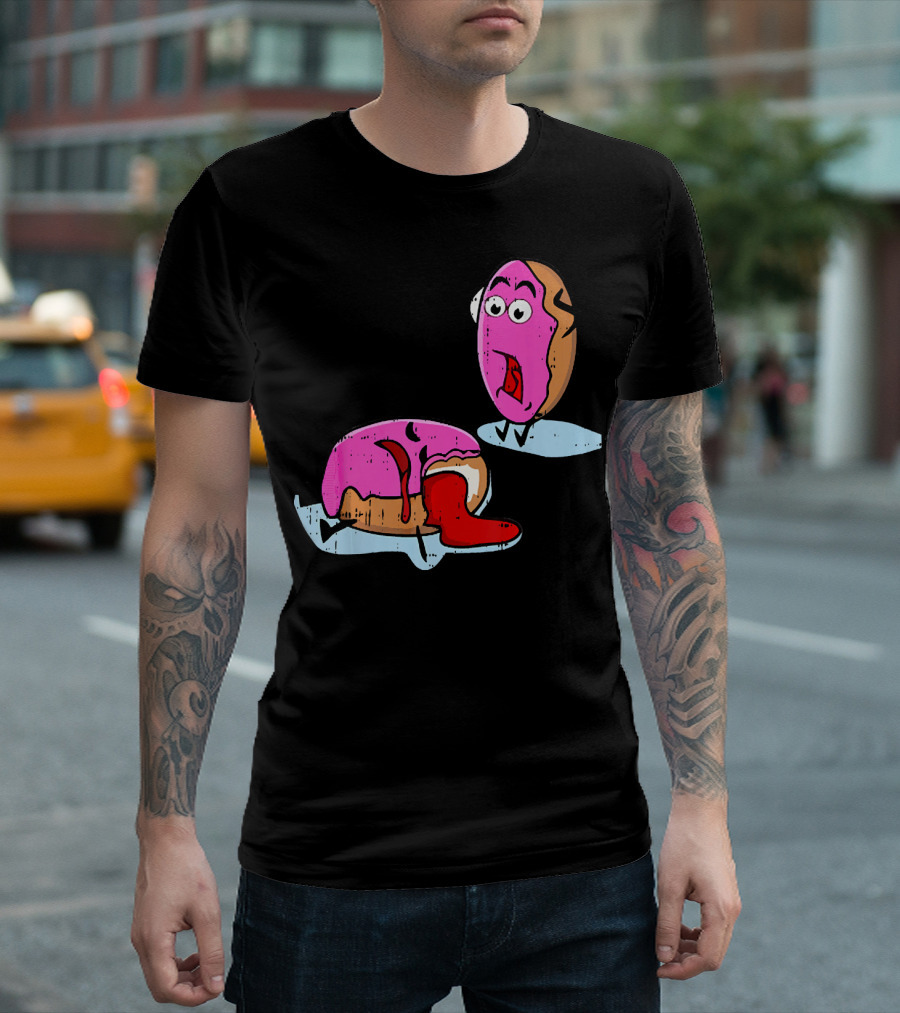 Dead Doughnut Bite Funny Donut Joke Swee Comic Reaction T-Shirt