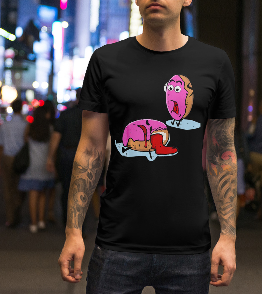 Dead Doughnut Bite Funny Donut Joke Swee Comic Reaction T-Shirt