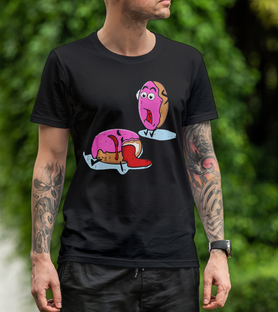 Dead Doughnut Bite Funny Donut Joke Swee Comic Reaction T-Shirt
