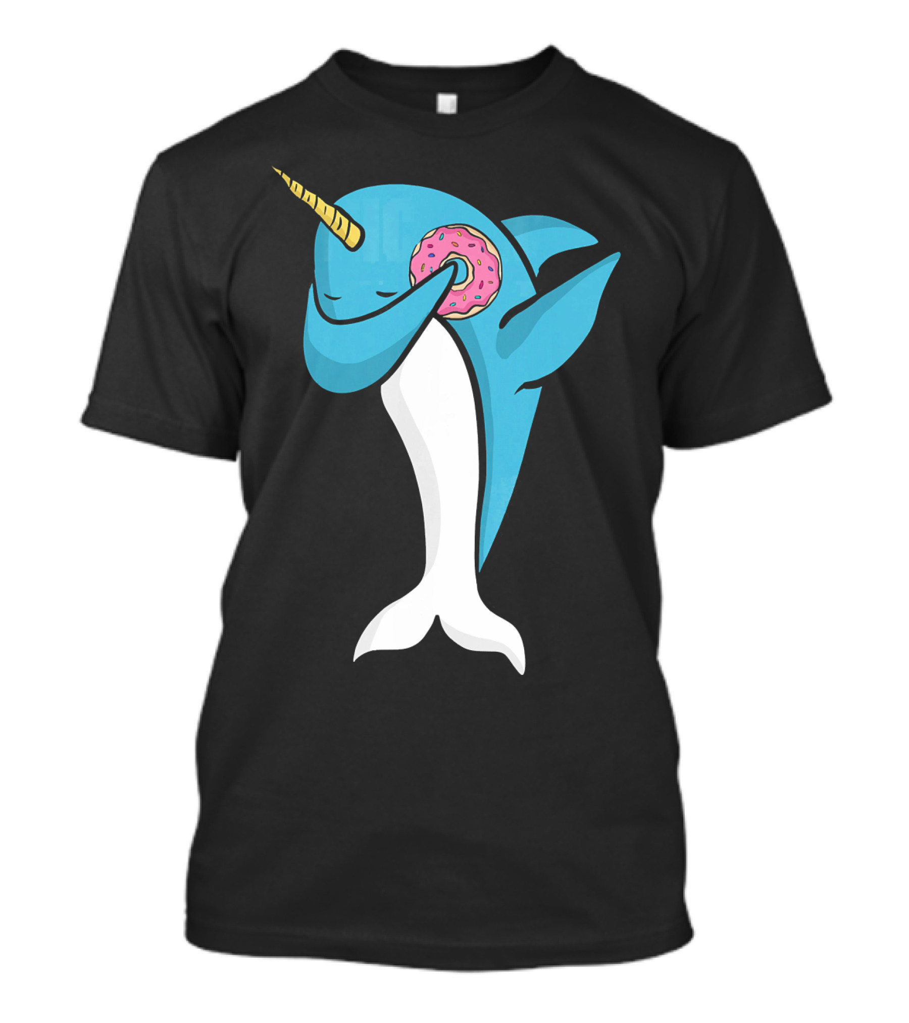 Narwhal Dabbing With Donut Pose T-Shirt