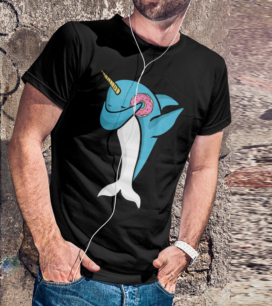 Narwhal Dabbing With Donut Pose T-Shirt