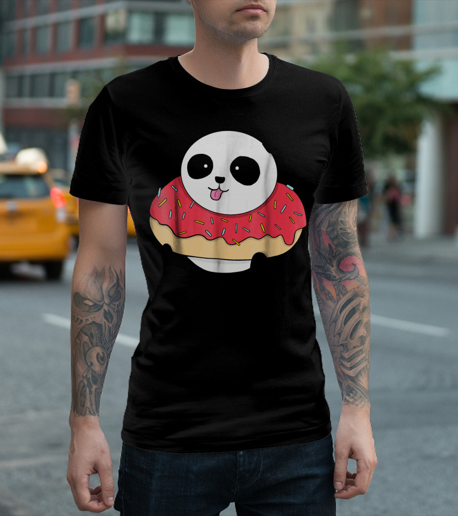 Cute Baby Panda With Sprinkled Donut Squish T-Shirt