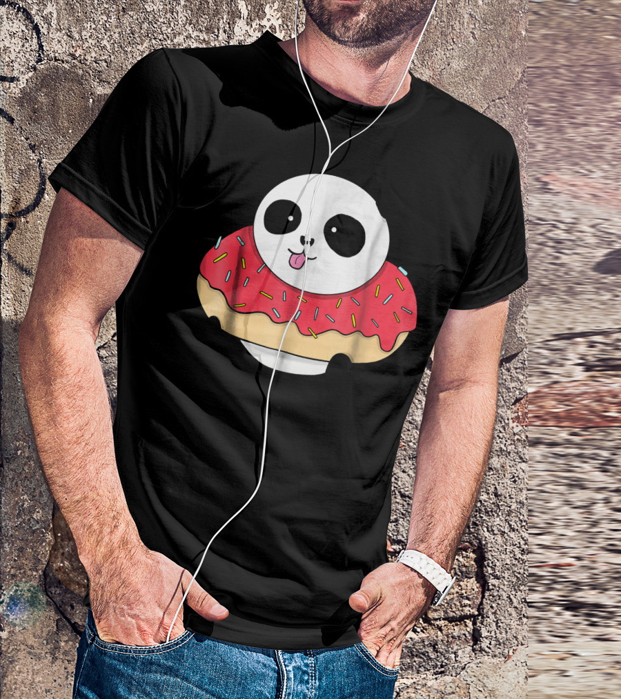 Cute Baby Panda With Sprinkled Donut Squish T-Shirt
