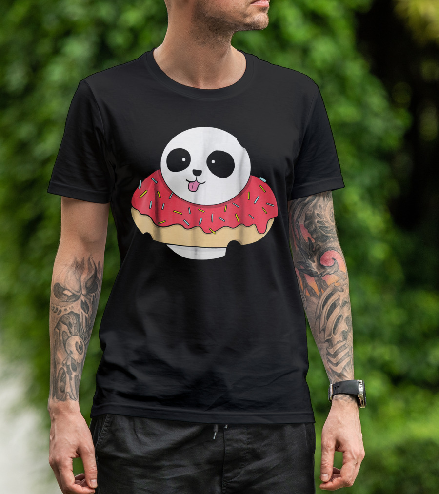Cute Baby Panda With Sprinkled Donut Squish T-Shirt