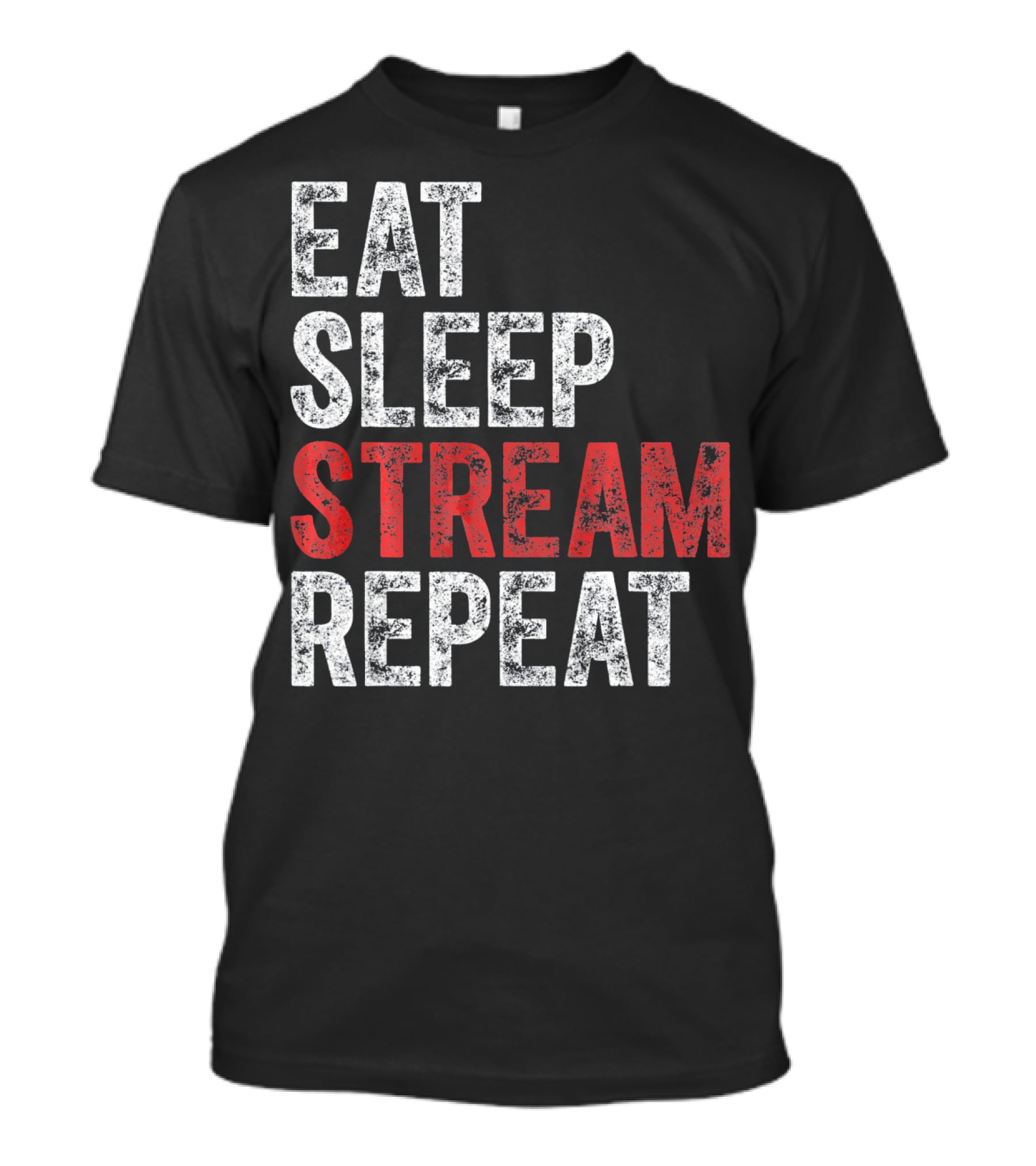 Eat Sleep Stream Repeat Bold Minimalist Gaming Lifestyle T-Shirt