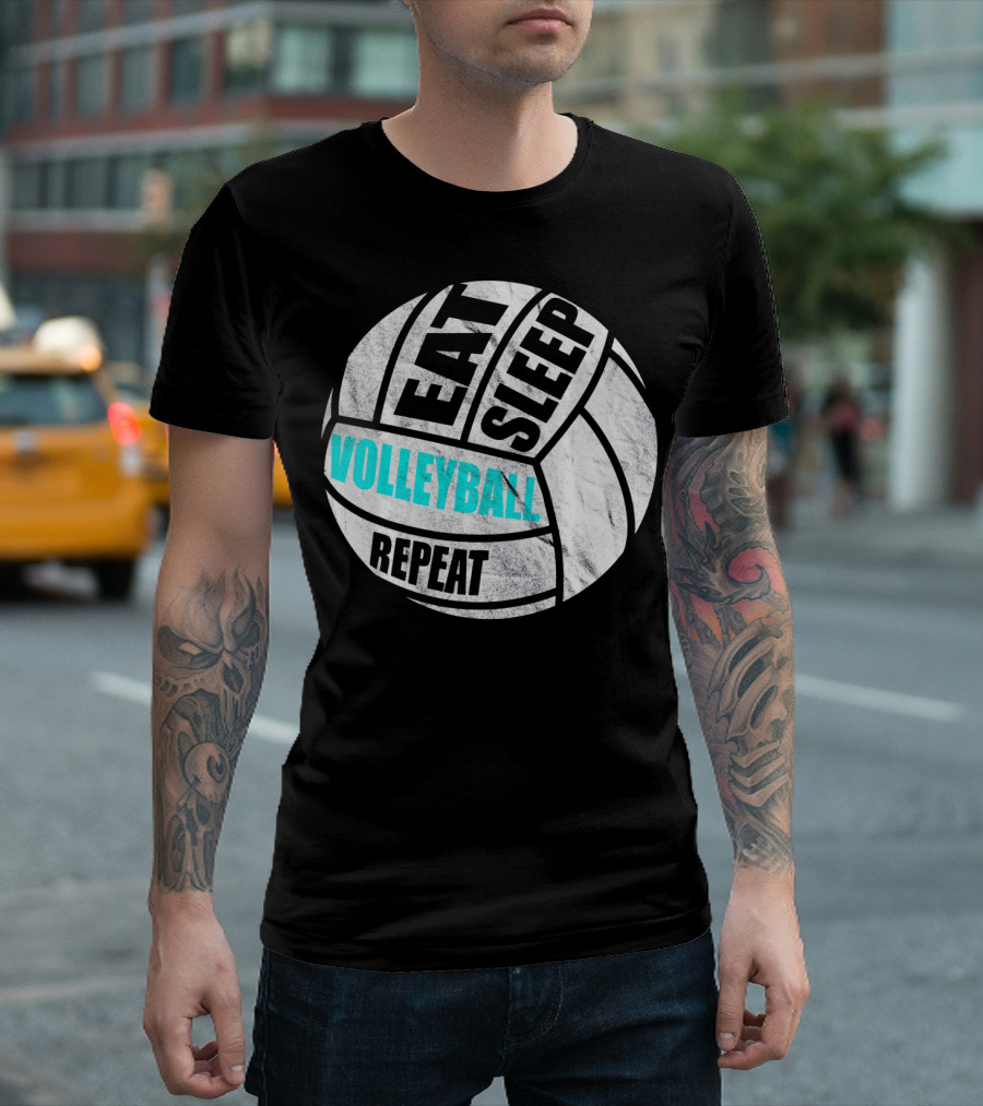 Eat Sleep Volleyball Repeat Distressed Girls Or Boys T-Shirt