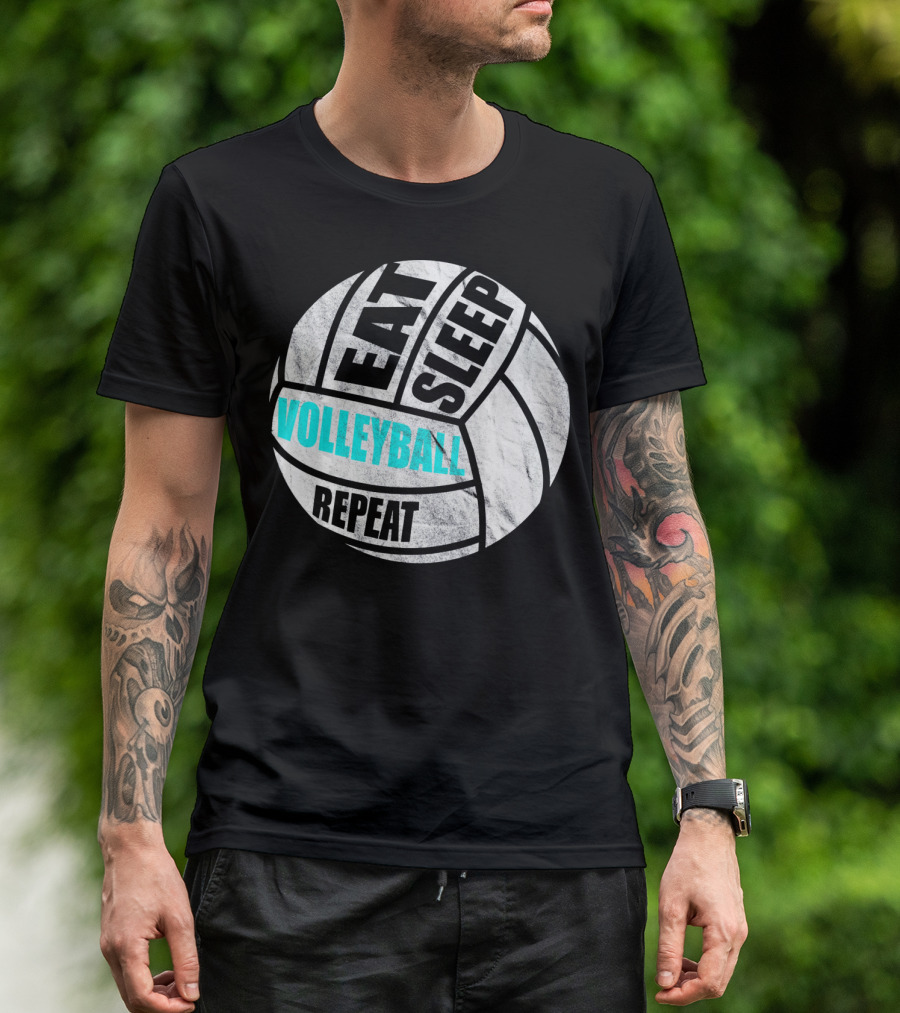 Eat Sleep Volleyball Repeat Distressed Girls Or Boys T-Shirt