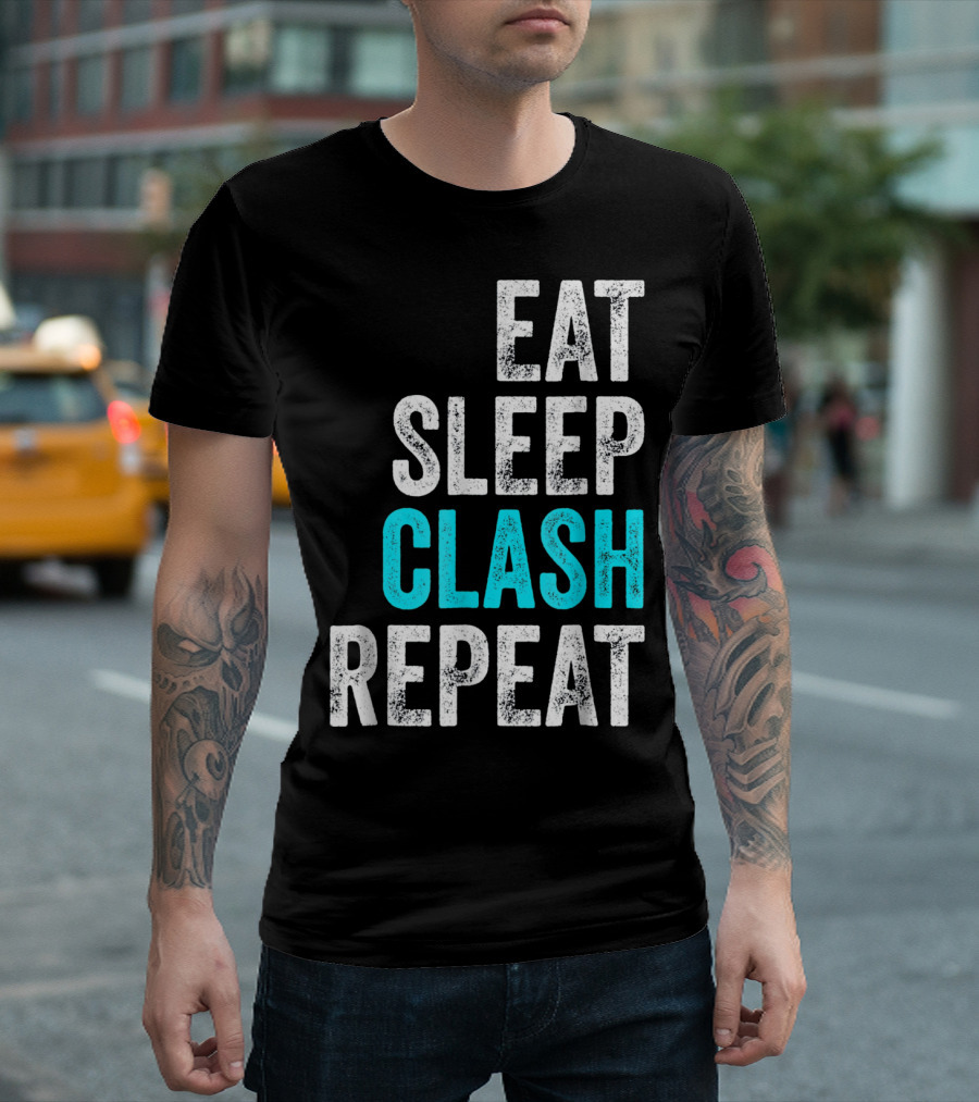 Mens Gaming Clan Eat Sleep Clash Repeat T-Shirt