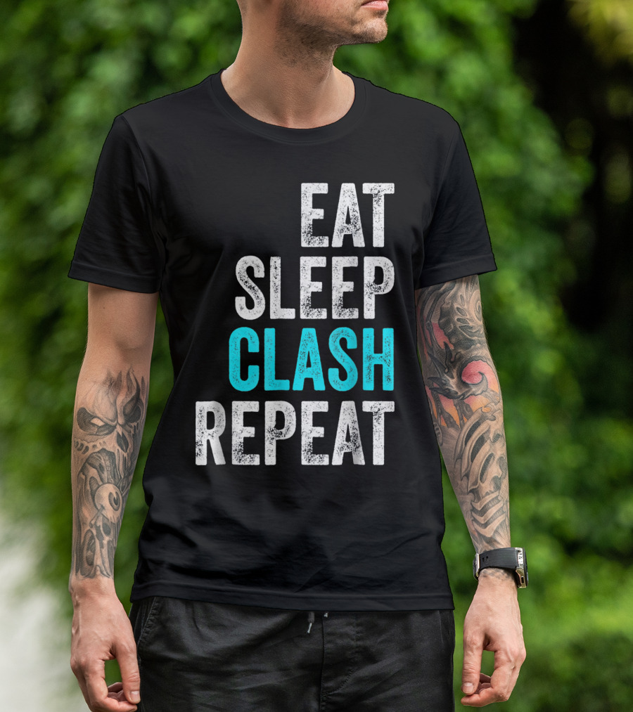 Mens Gaming Clan Eat Sleep Clash Repeat T-Shirt