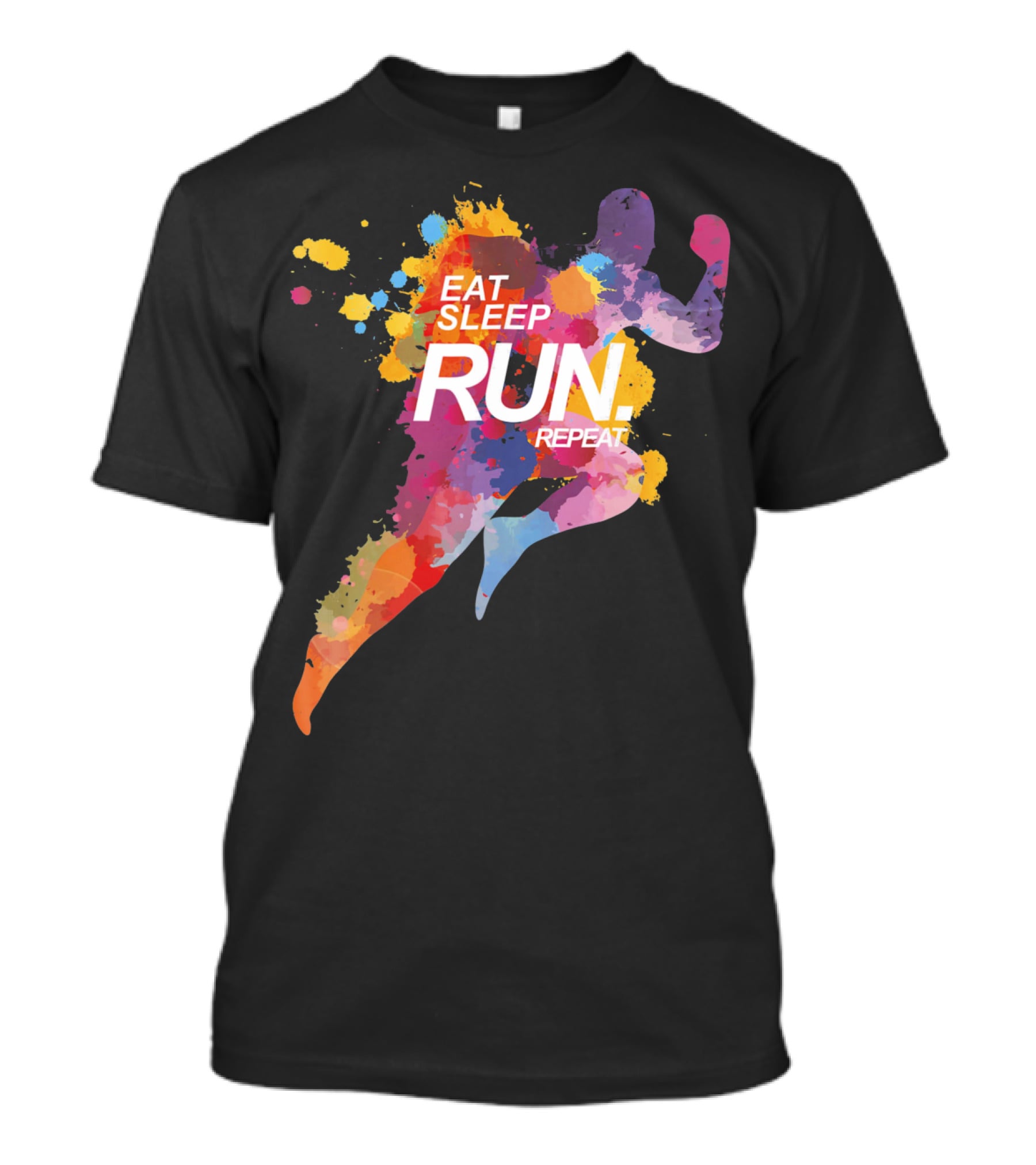 Eat Sleep Run Repeat Colorful Runner T-Shirt