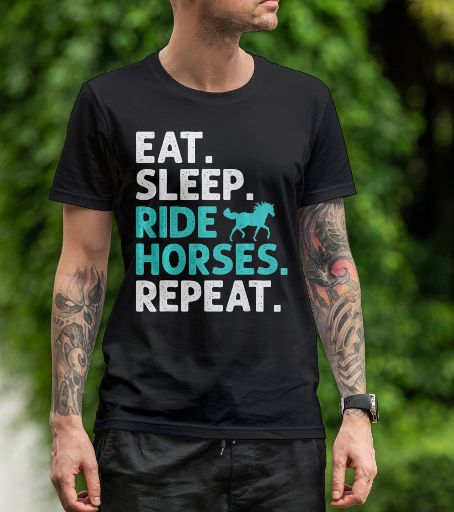 Eat Sleep Ride Horses Repeat Vintage Horse T-Shirt