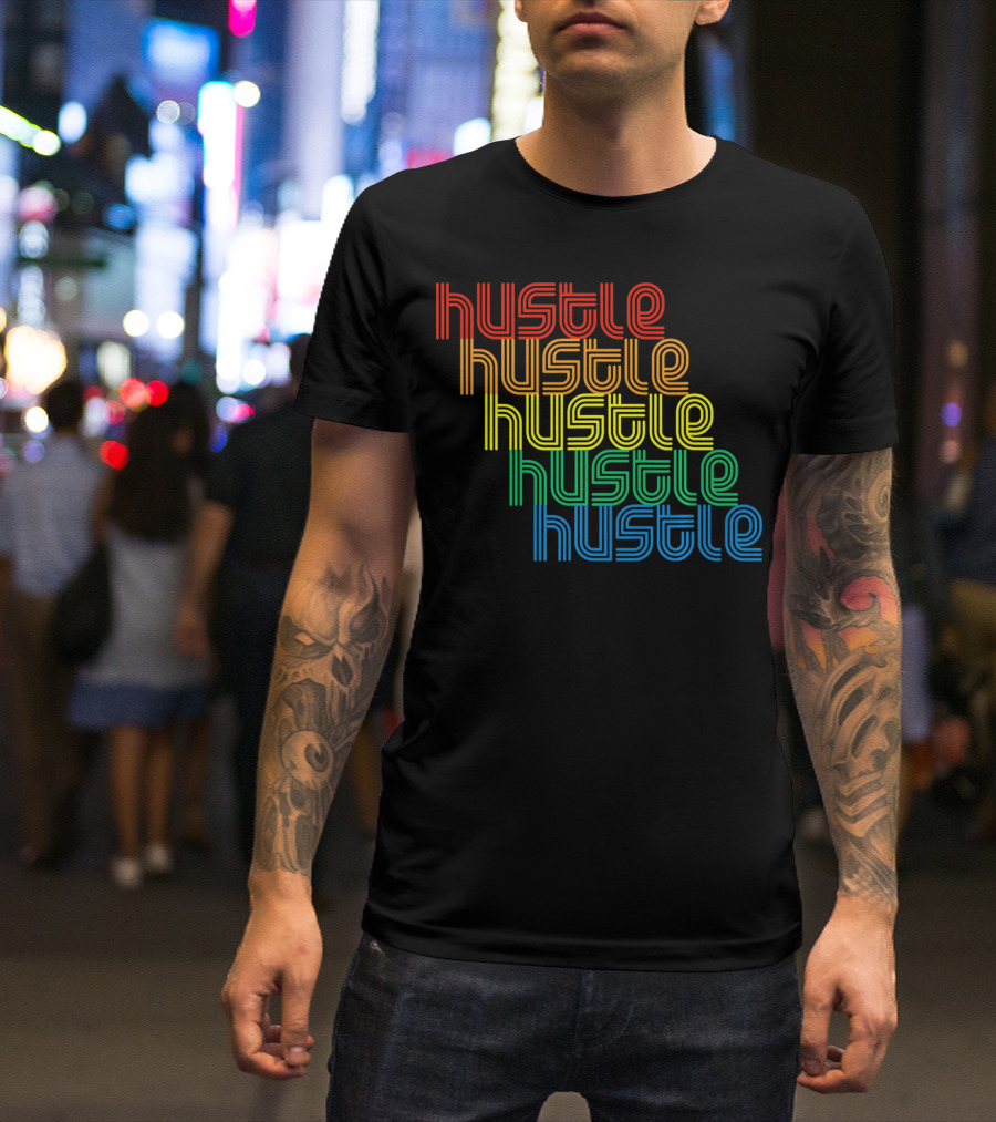 Hustle Hustle Hustle Hustle Hustle Repeat Vintage Disco 70s T-Shirt