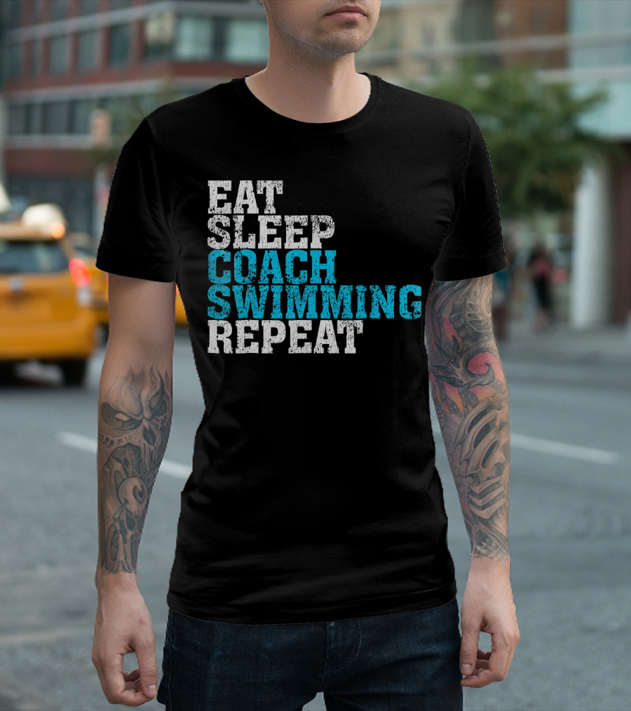 Eat Sleep Coach Swimming Repeat T-Shirt