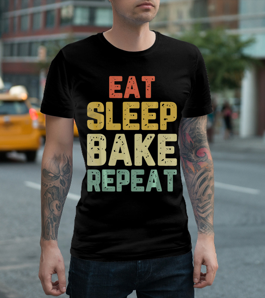 Eat Sleep Bake Repeat Baker Baking Lifestyle Cycle T-Shirt