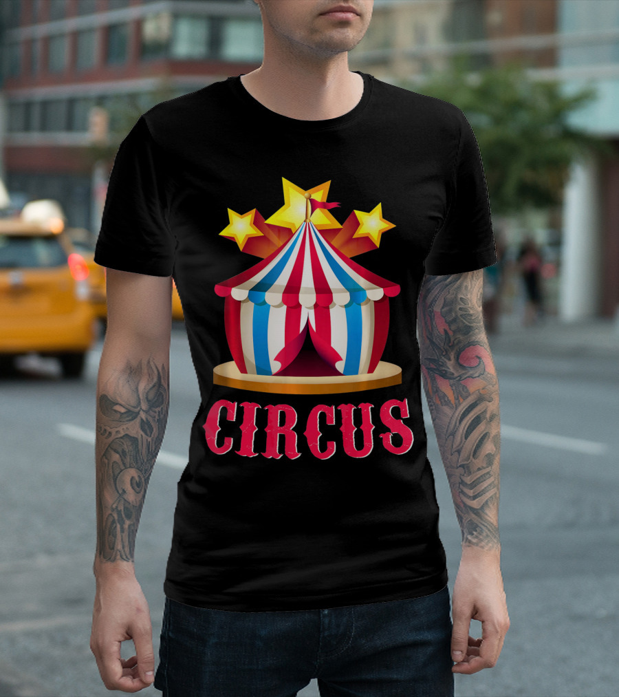 Circus Tent Emoticon With Stars Event Sta T-Shirt