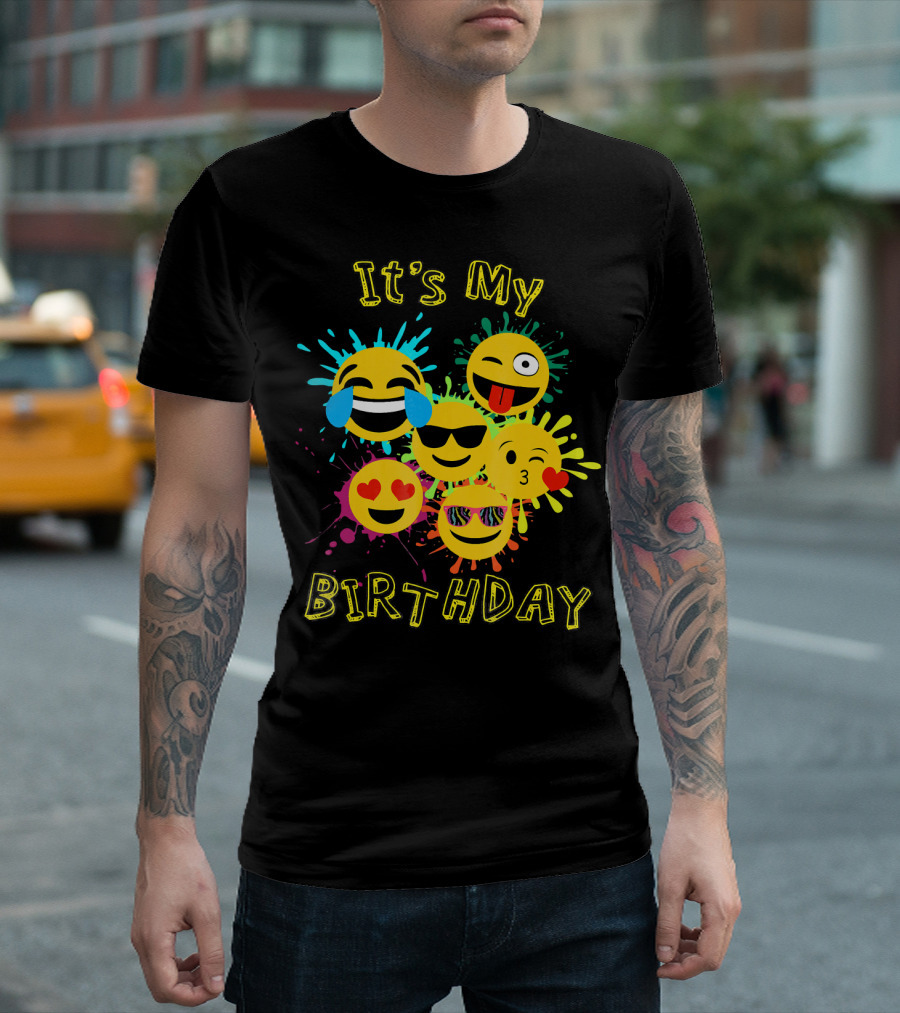 It's My Birthday Colorful Emoji T-Shirt