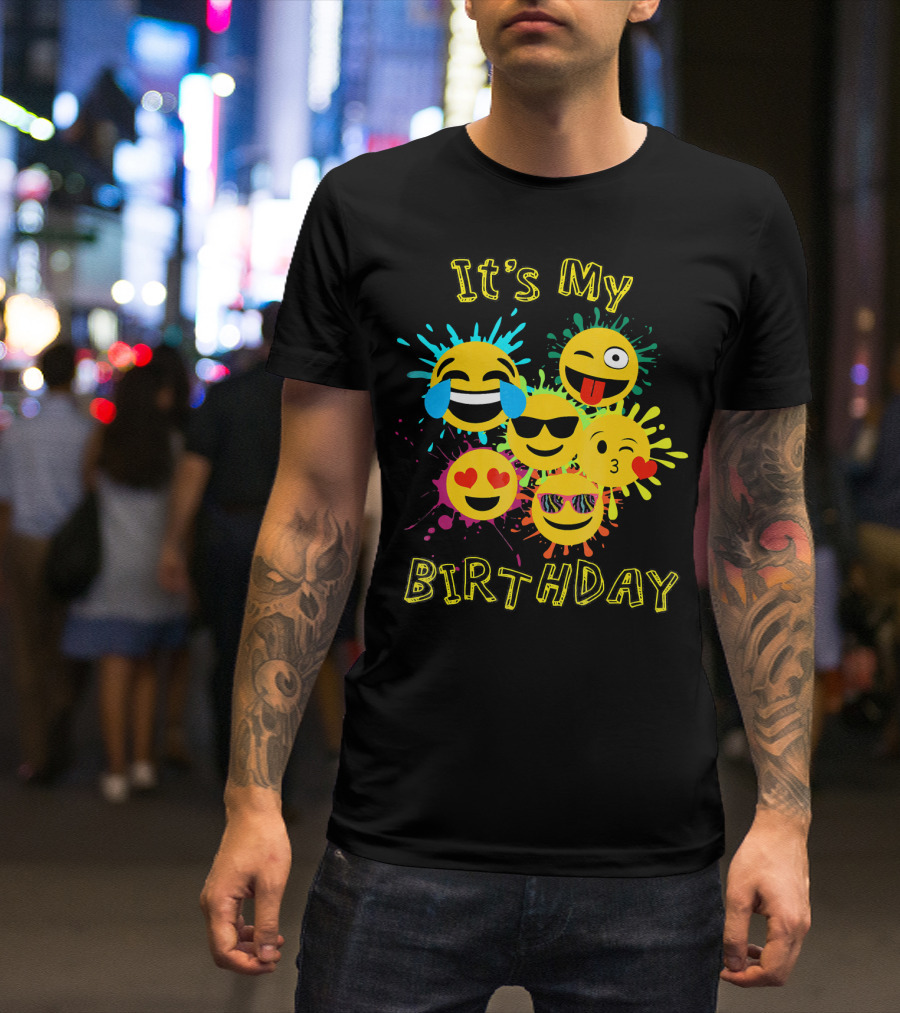 It's My Birthday Colorful Emoji T-Shirt