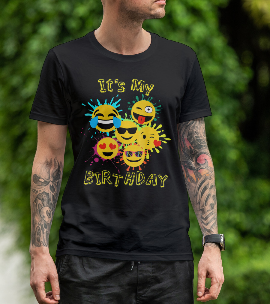 It's My Birthday Colorful Emoji T-Shirt