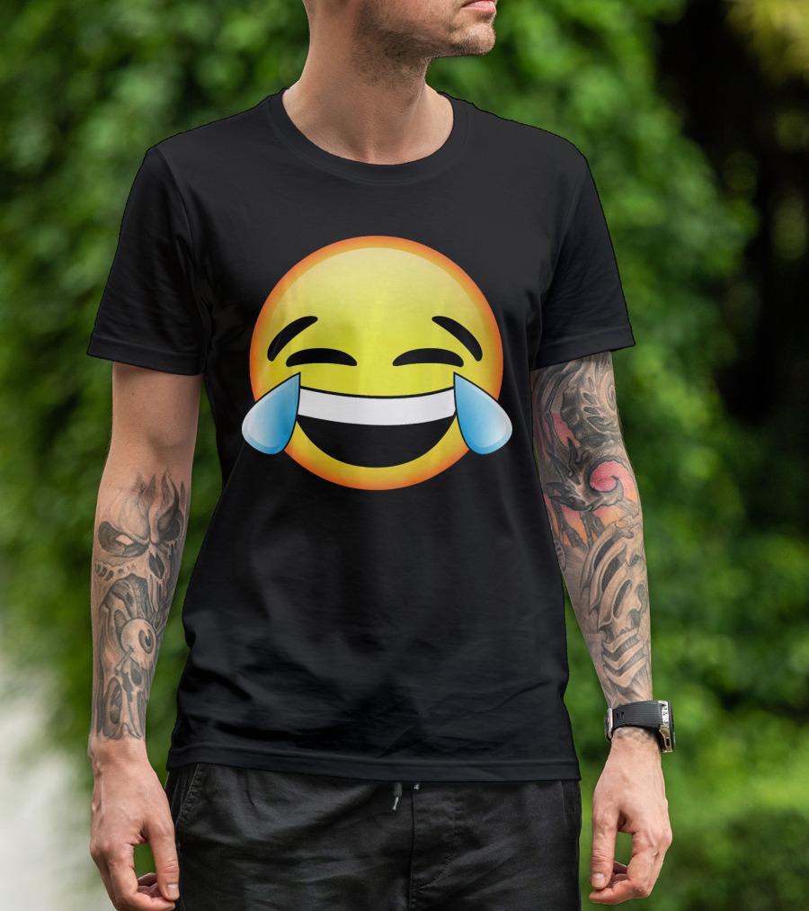 HD Emoji Tears Of Joy Face Laughin Hilarious Expression T-Shirt