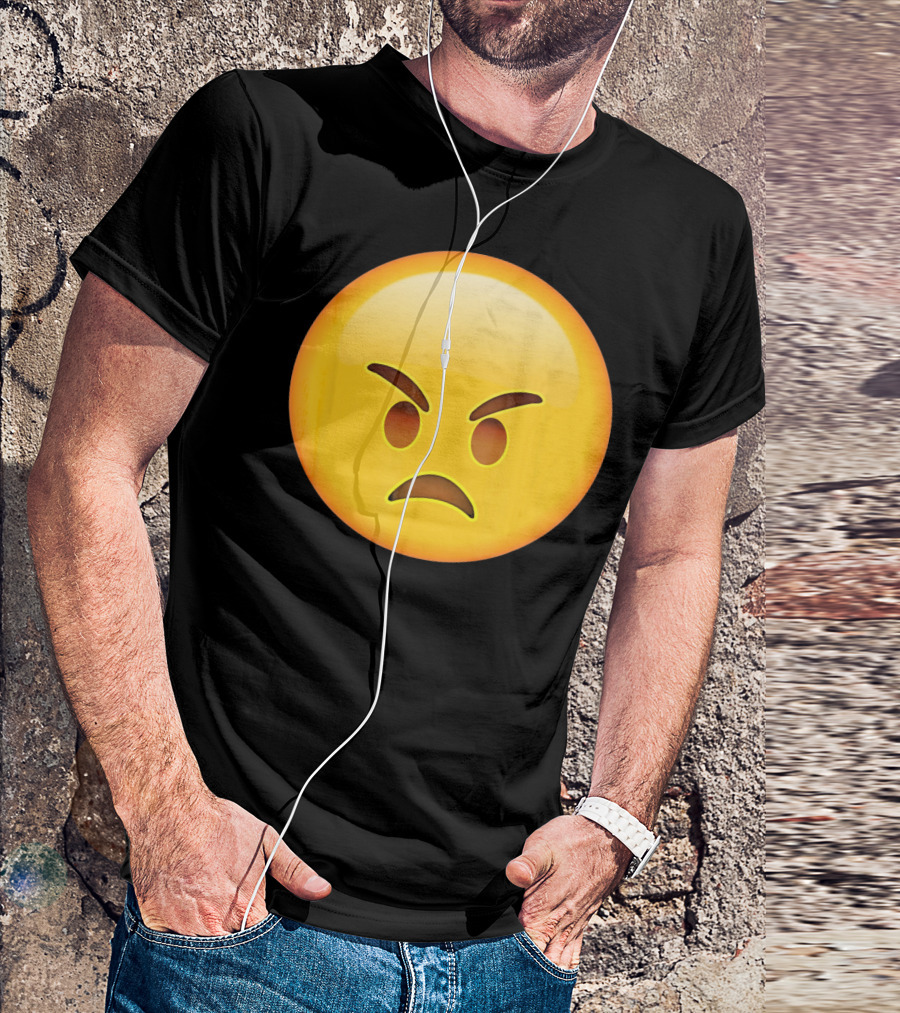 Emoji Angry Face Emoticon Mad Grumpy Upset T-Shirt