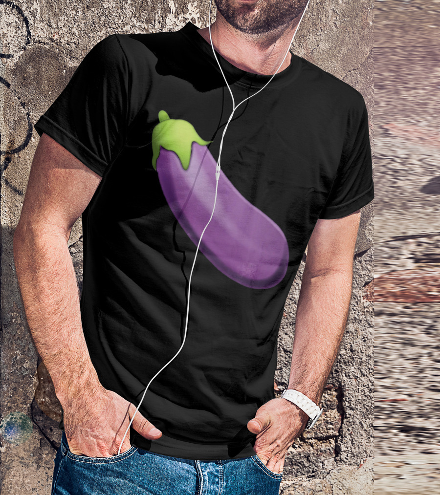 EmojiTees Bold Eggplant Emoji Weiner T-Shirt