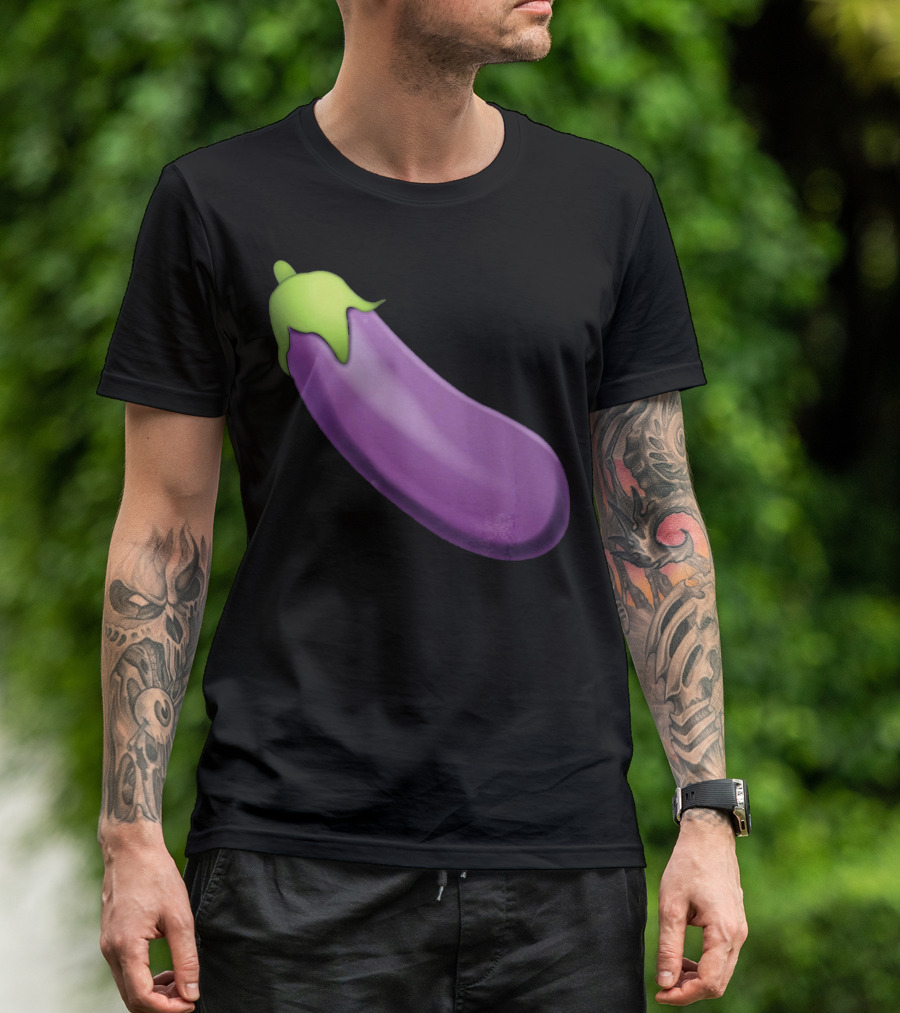 EmojiTees Bold Eggplant Emoji Weiner T-Shirt