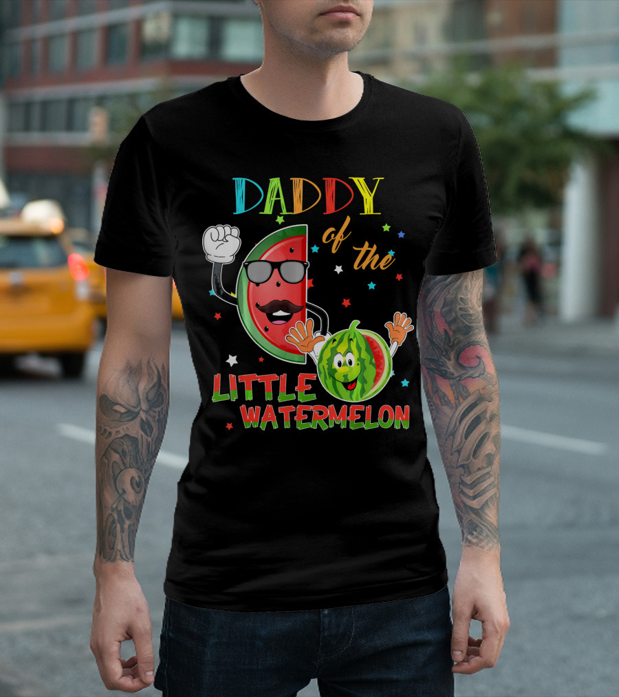 Daddy of the Little Watermelon Funny Matching Birthday T-Shirt