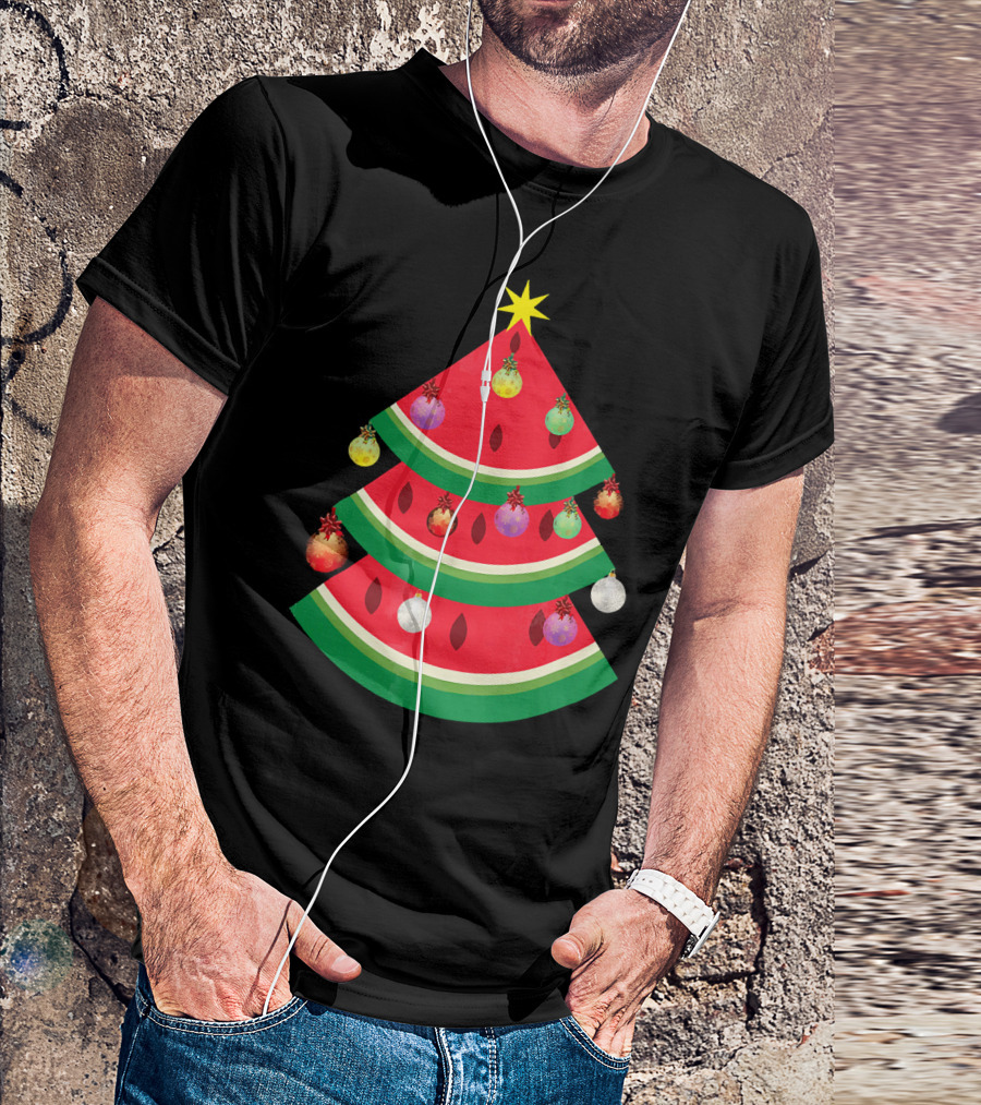 Watermelon Tree Merry Christmas Ornaments T-Shirt