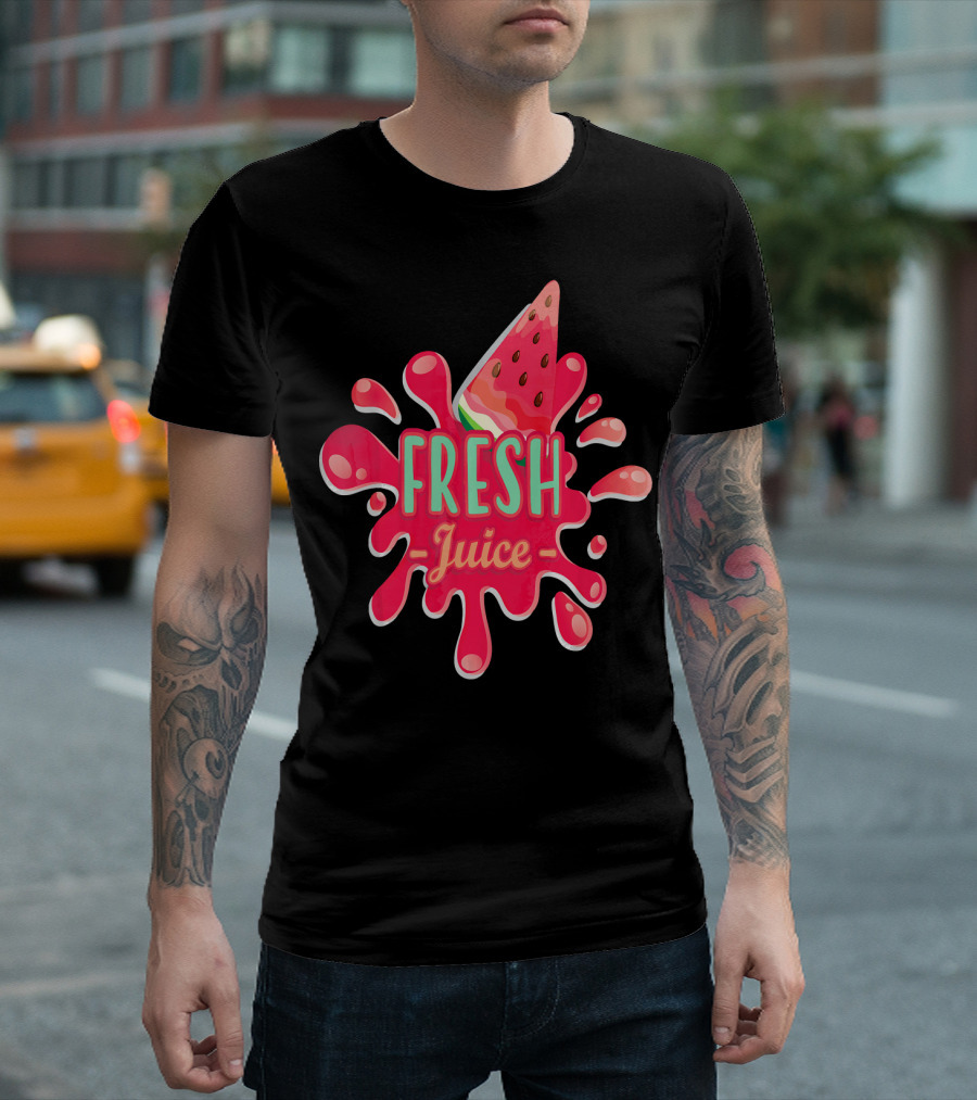 Fresh Juice Watermelon Splash Vegan T-Shirt